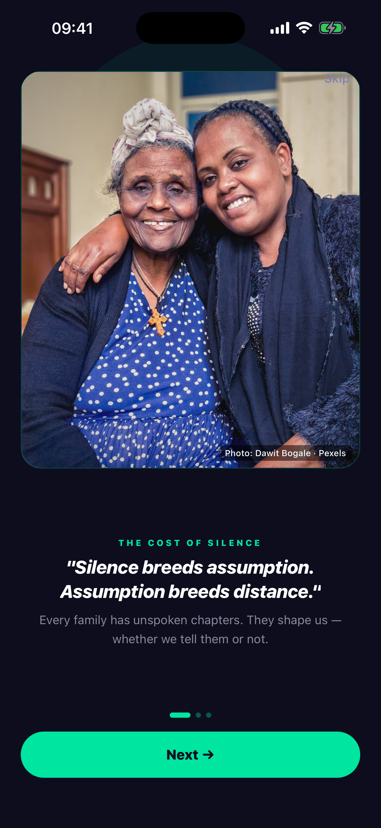 STORYTAP onboarding:silence