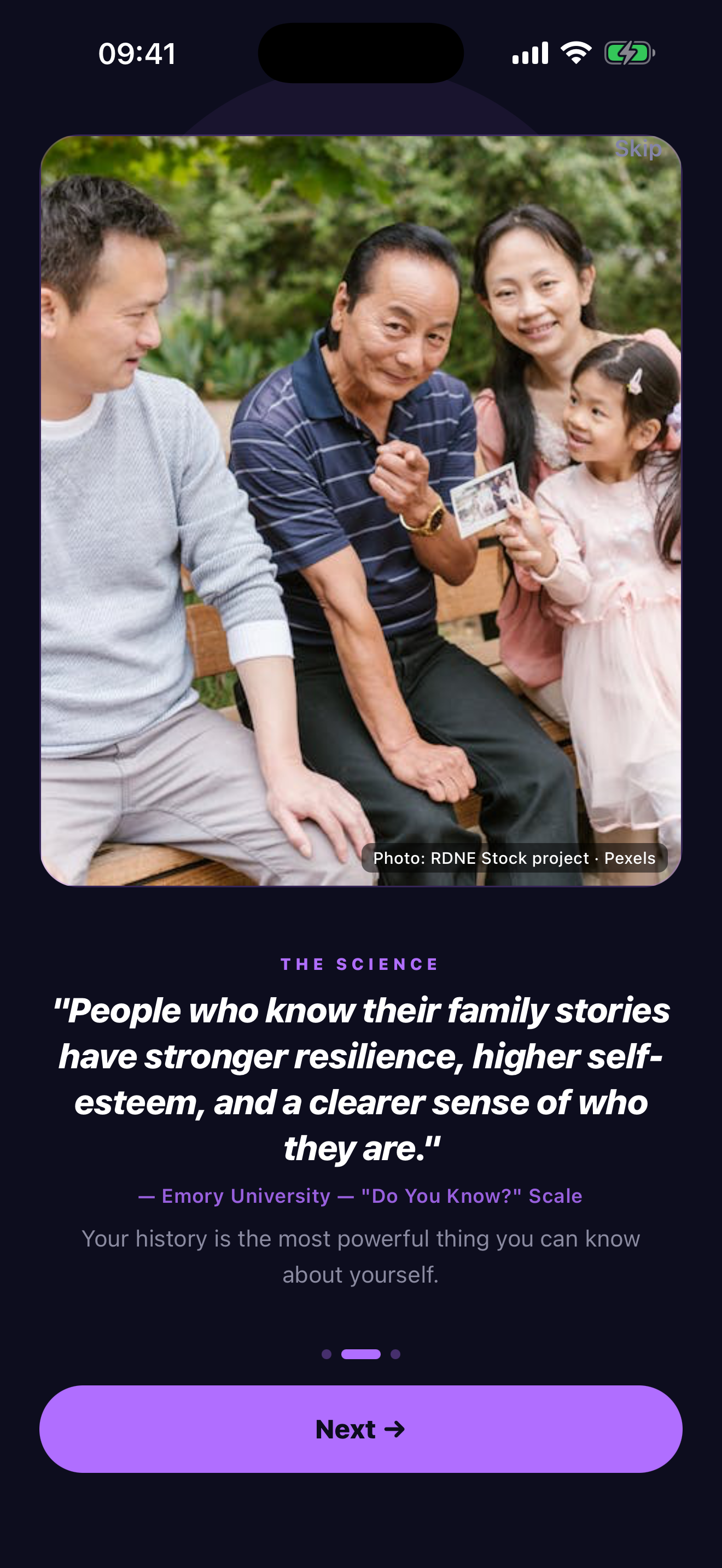 STORYTAP onboarding:science of storytelling