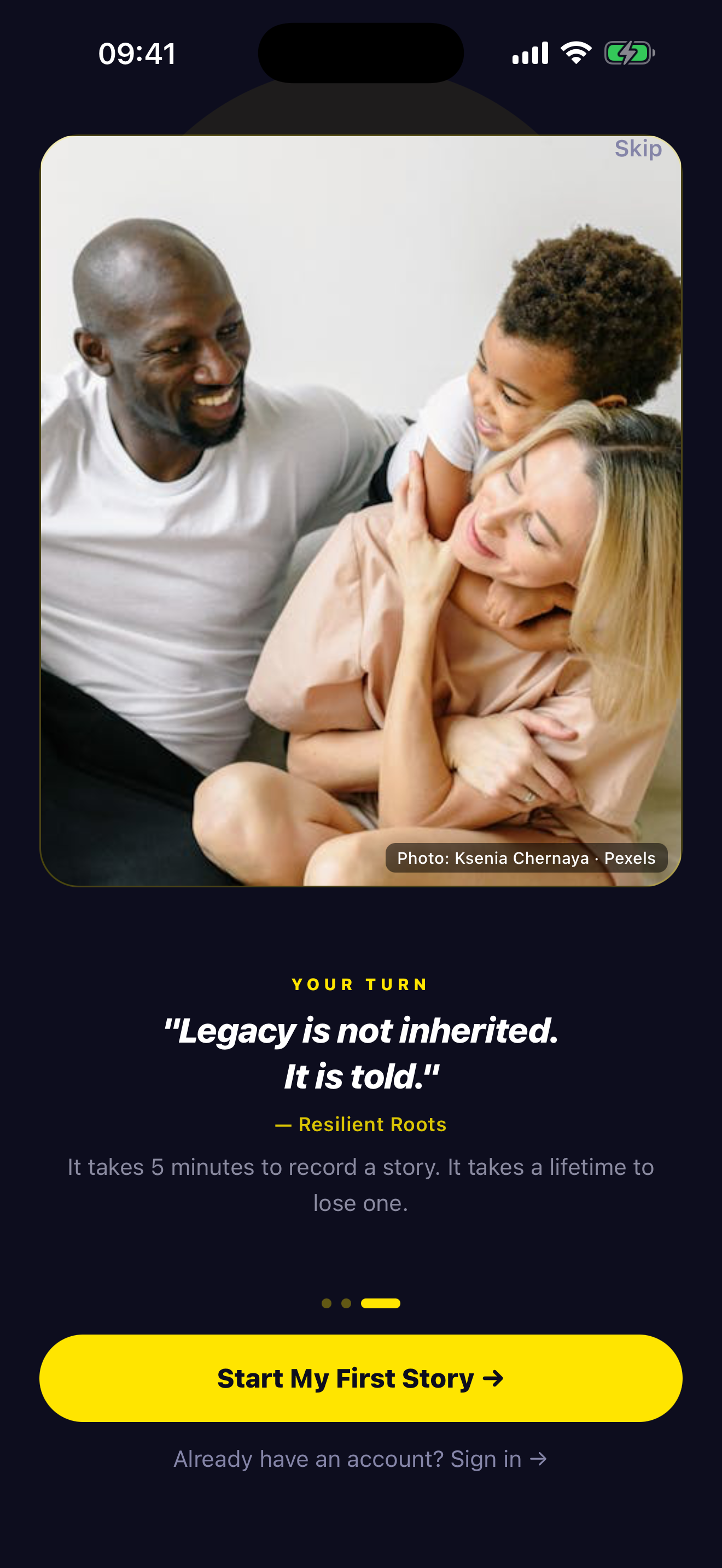 STORYTAP onboarding:your legacy